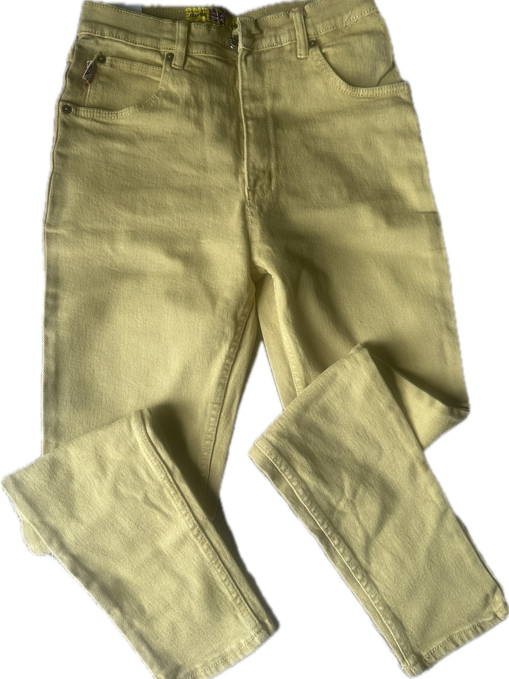 High-Rise Women's Jeans in Pastel Yellow